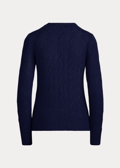 Ralph Lauren Cable-Knit Cashmere Striktrøje Dame Danmark (OVNEW8376)